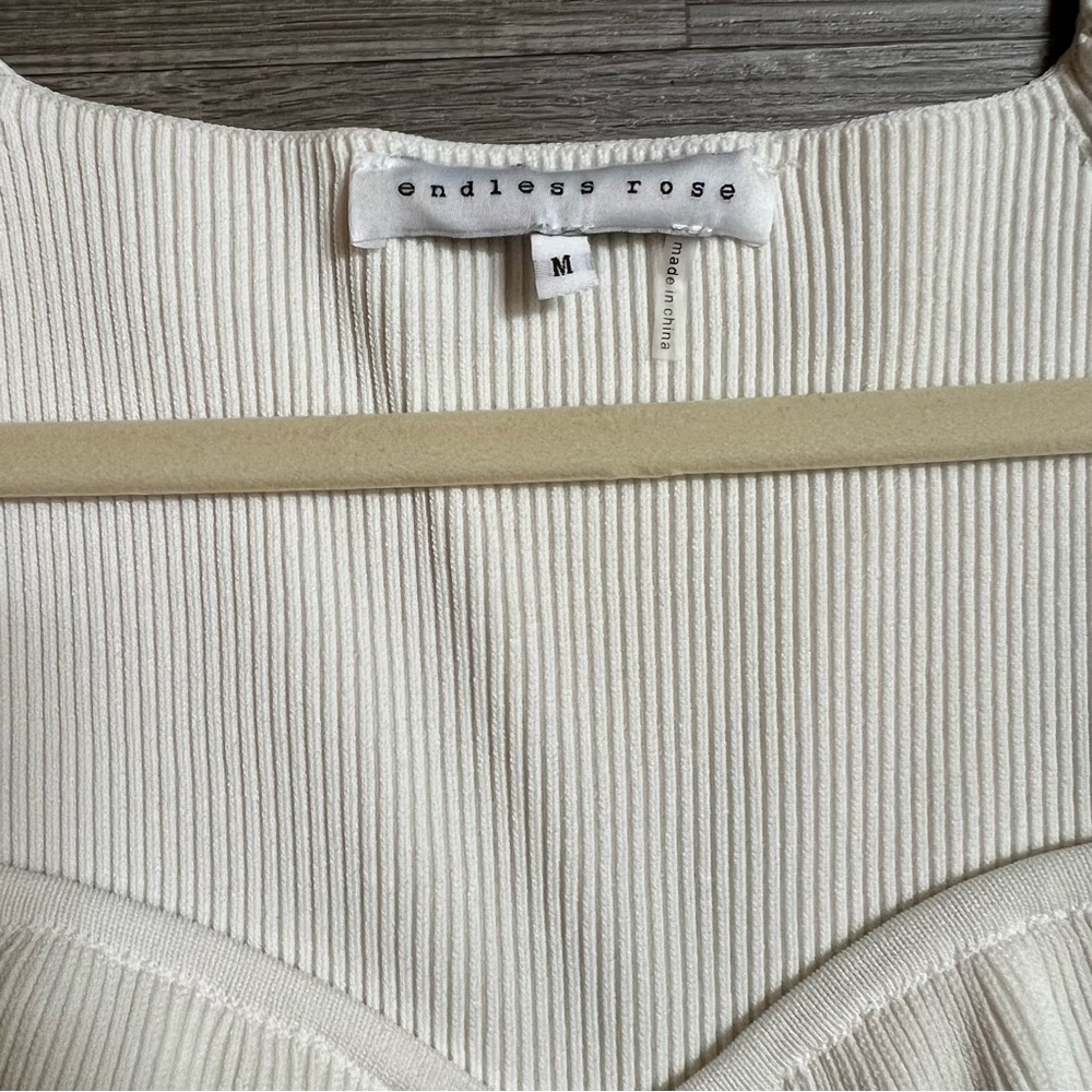 Cream Ribbed Top - Picture 3 of 3